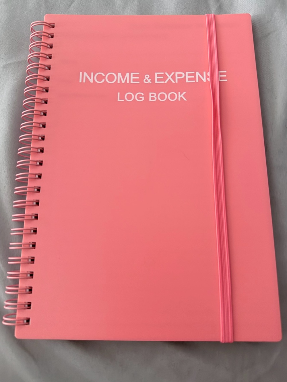Income & Expense Log Book - Pink Spiral Notebook